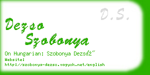 dezso szobonya business card